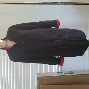 SUSAN GRAVER Black & Red WOMEN'S FLEECE Reversible COAT